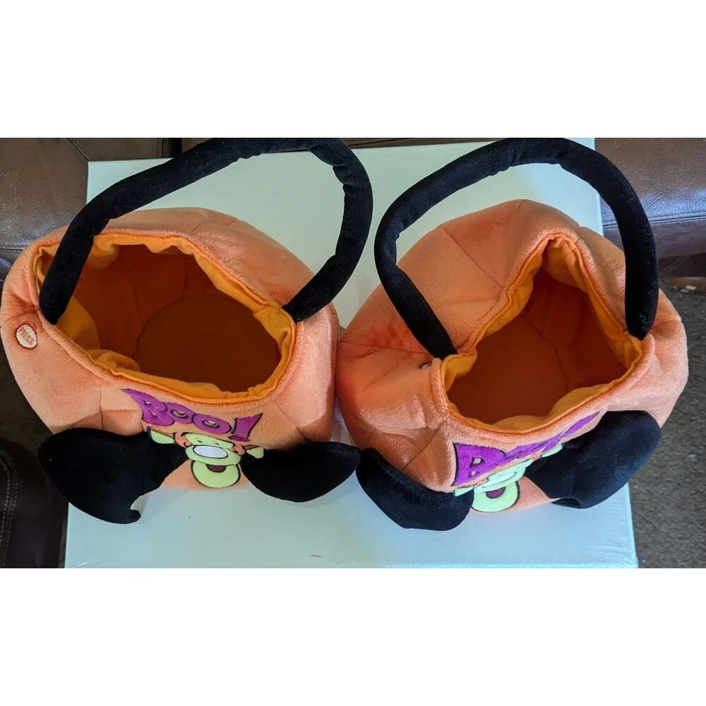 Set Of 2 Y2K Disney Catalog Tigger Vampire Bat  Halloween Plush Pumpkin Bag Sack